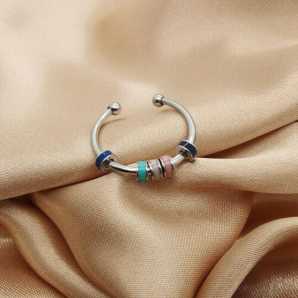 Moilyvn Nhẫn Con Quay Đồ Chơi Tráng Men Nhiều Màu Sắc Cho Nữ