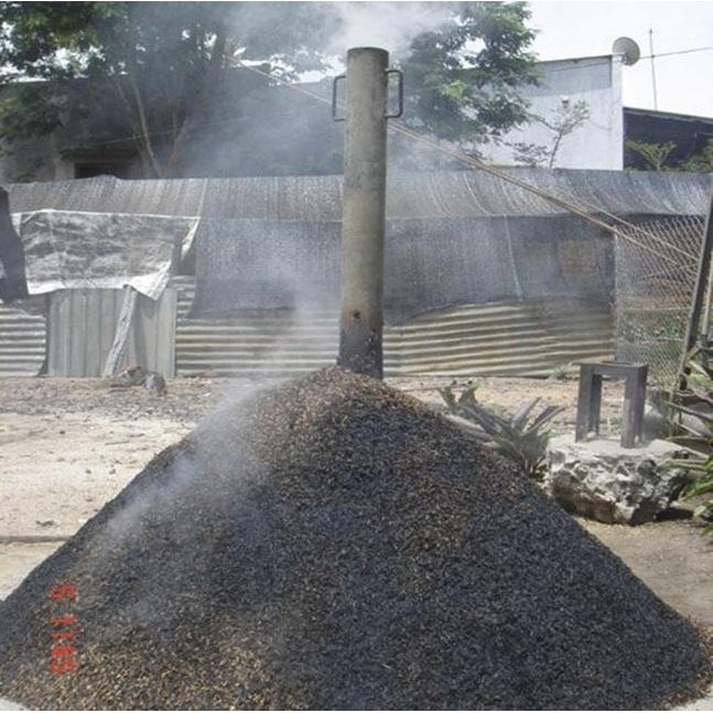 Trấu hun nguyên hạt dùng cải tạo đất, làm giá thể trồng rau mầm, sen đá..1kg