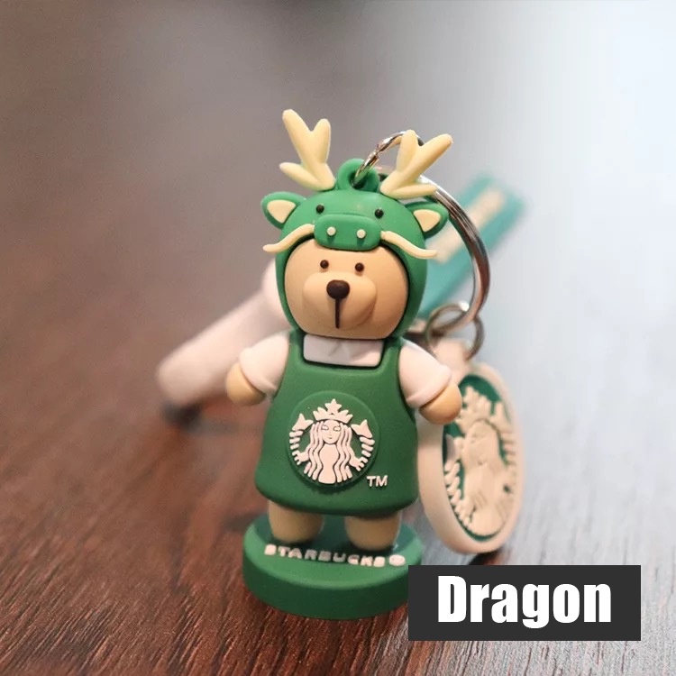 Móc khóa PVC mặt Starck starbucks hoạt hình dễ thương