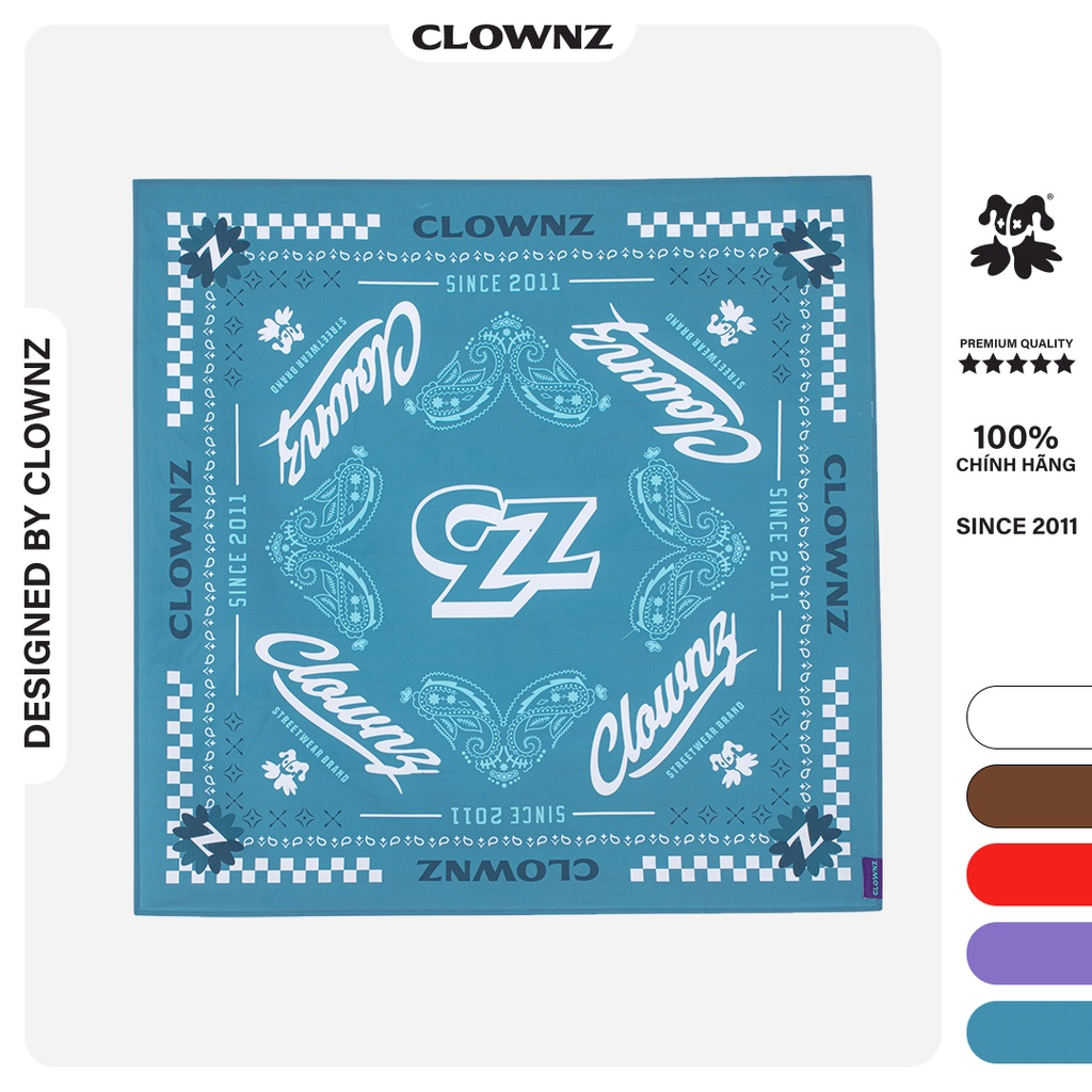 Khăn vuông bandana local brand Clownz V2, nhiều màu