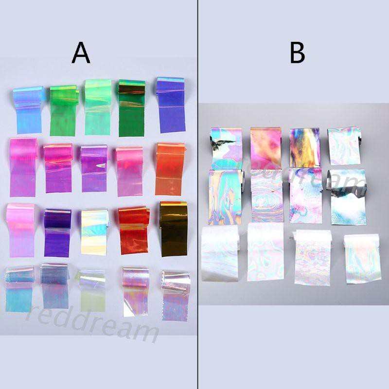Bộ 12/20 giấy phản chiếu hiệu ứng tráng gương dùng làm trang sức thủ công