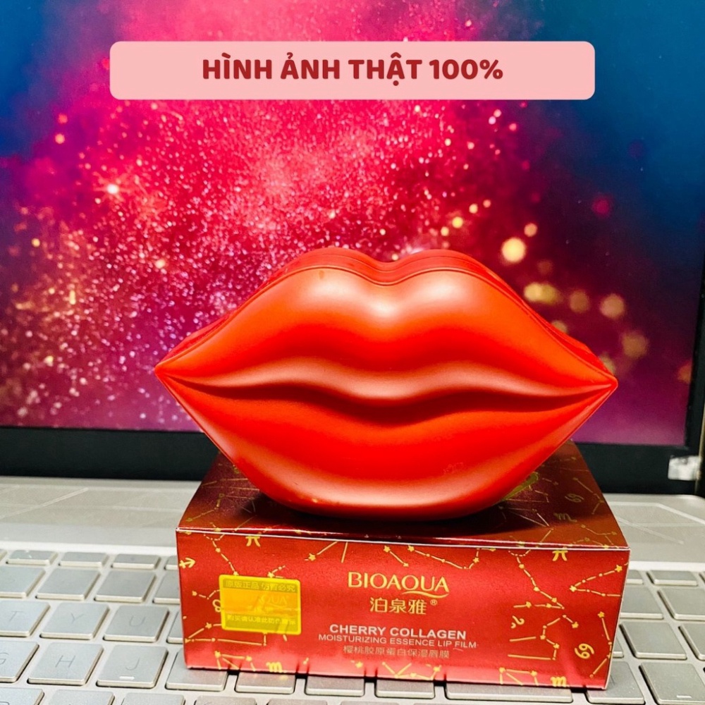 Mặt nạ môi BIOAQUA CHERRY 60g Hộp 20 miếng, mặt nạ ngủ cho môi ban đêm, ban ngày giảm thâm 1 HỘP MN18