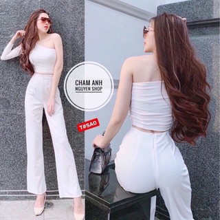 Áo thun gân lệch vai