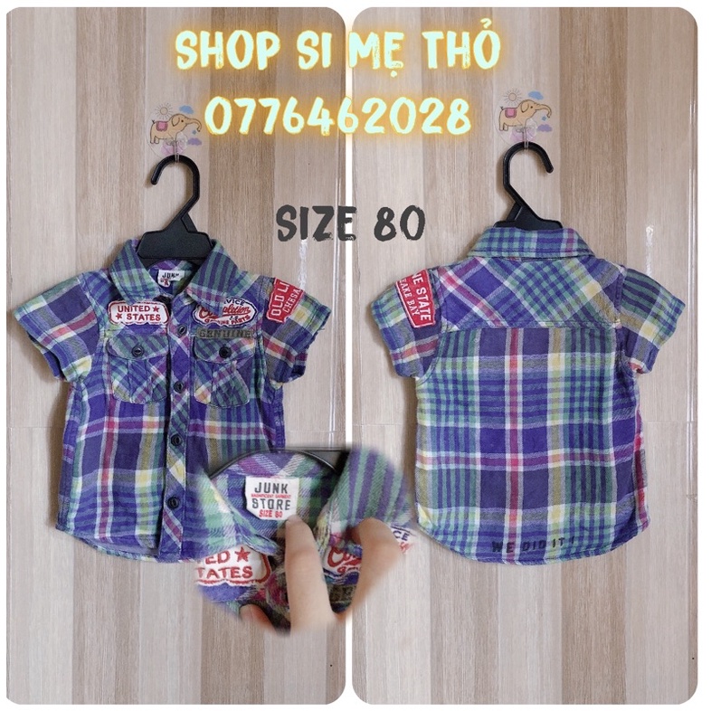 Hàng Si Tuyển hiệu Junk áo sơ mi cộc bé trai size 8️⃣0️⃣ từ 8-11kg