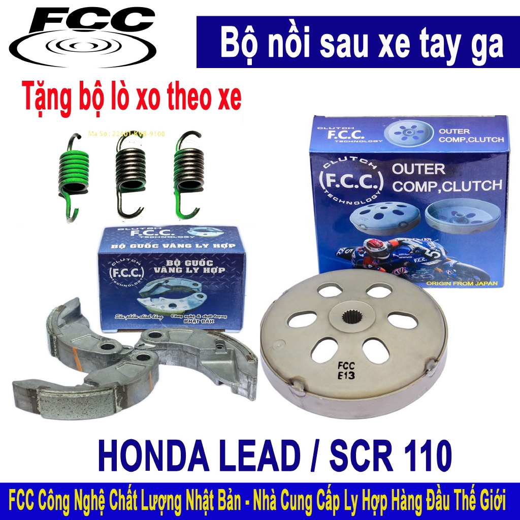 Bộ nồi sau HONDA LEAD 110 , SCR 110 - JAPAN Tặng bộ lò xo chống rung đầu xe
