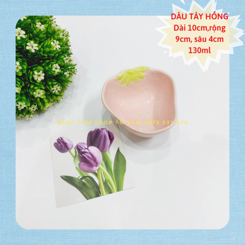 Bát ăn dặm gốm sứ hình Củ Quả dung tích 50ml - 130ml cho bé(BÁT BÉ), Baby Tôm