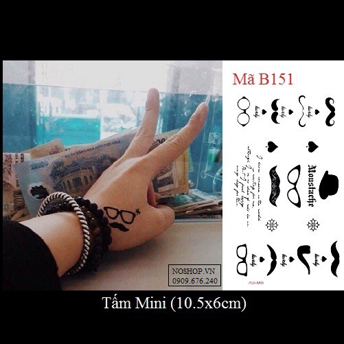 Hình xăm dán râu B151