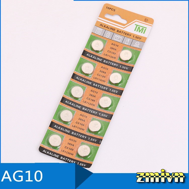 Pin cúc áo LR1130 - AG10 1 vỉ 10viên