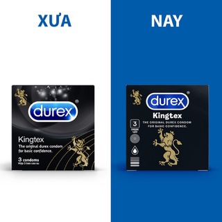 Bao Cao Su Kingtex Của hãng Durex (DEAL SỐC ) ôm sát, se khít và chân thật, Chính hãng hộp 3 bao