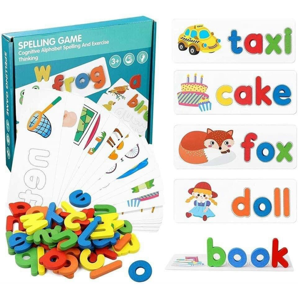 Spelling Game - Đồ Chơi Ghép Chữ Đánh Vần - Thẻ Học Tiếng Anh (bộ xanh)