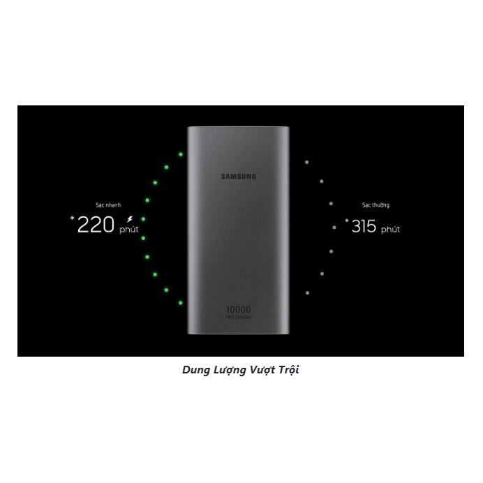 ( Hàng chính hãng fullbox , tặng cáp ) Sạc dự phòng Samsung 10000 có hỗ trợ sạc nhanh ( 2 cổng sạc )