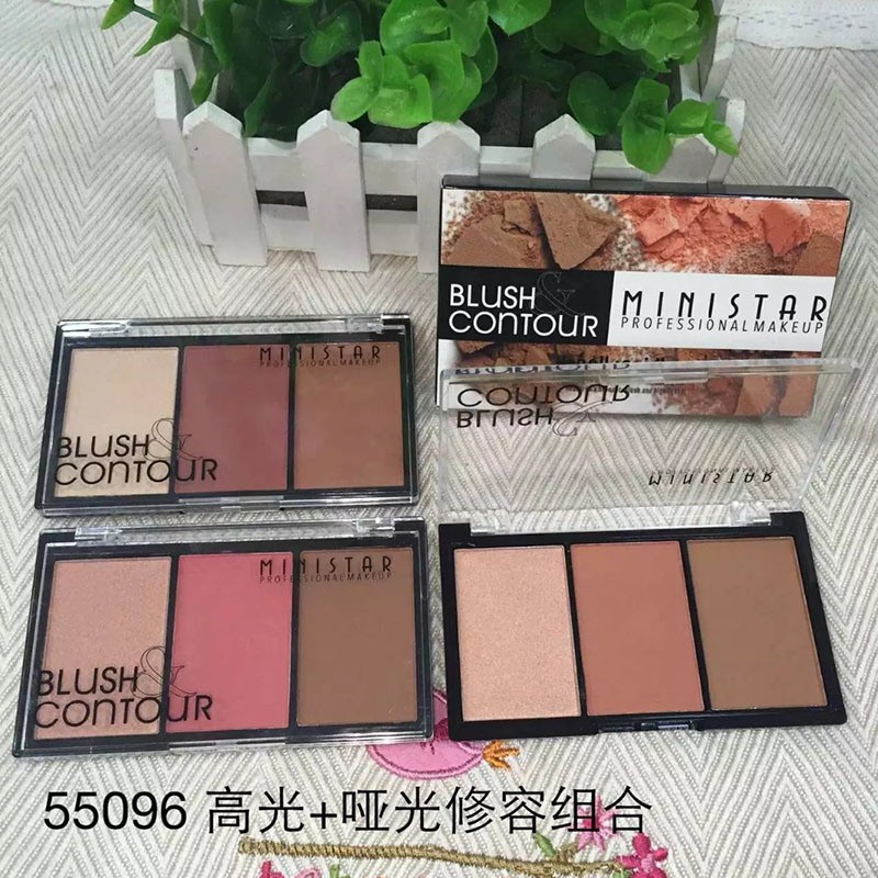 Khay phấn tạo khối má hồng 3 màu thuộc thương hiệu MINISTAR