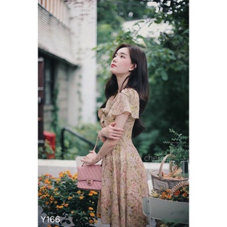 Váy hoa cổ thắt nơ y166