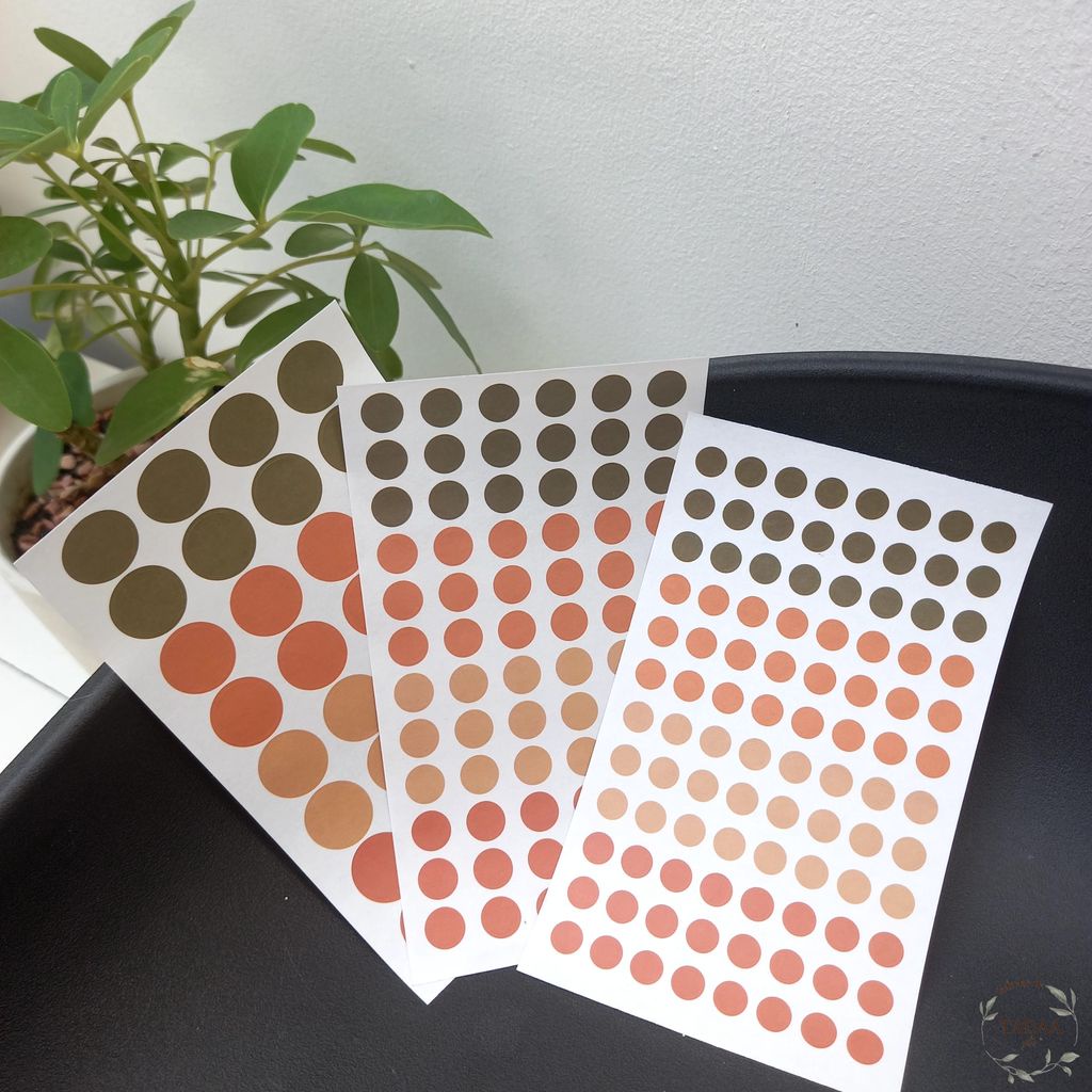 Sticker tròn, nhãn dán dot, round hoạt tiết báo cũ, bầu trời, caro, trang trí bullet journal, sổ tay, nhật ký, planner