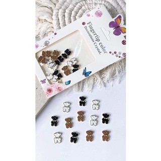 Sét cham gấu gắn móng mix màu (sét 12 con) phụ kiện làm nail