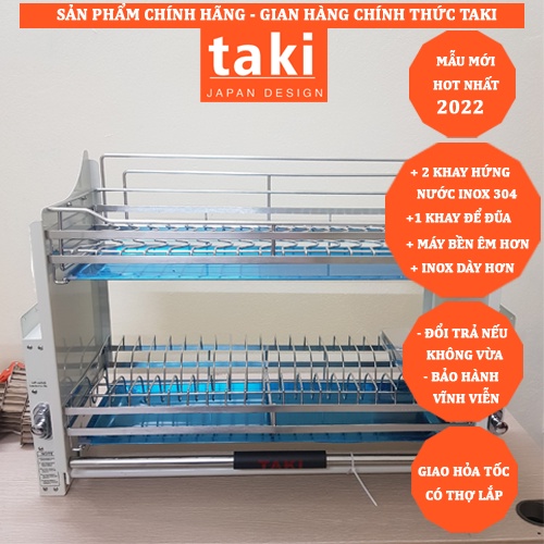 {CHÍNH HÃNG} Giá Bát Nâng Hạ TAKI Mẫu Mới 2022 INOX 304 - BẢO HÀNH VĨNH VIỄN (Có Thợ Lắp Đặt)
