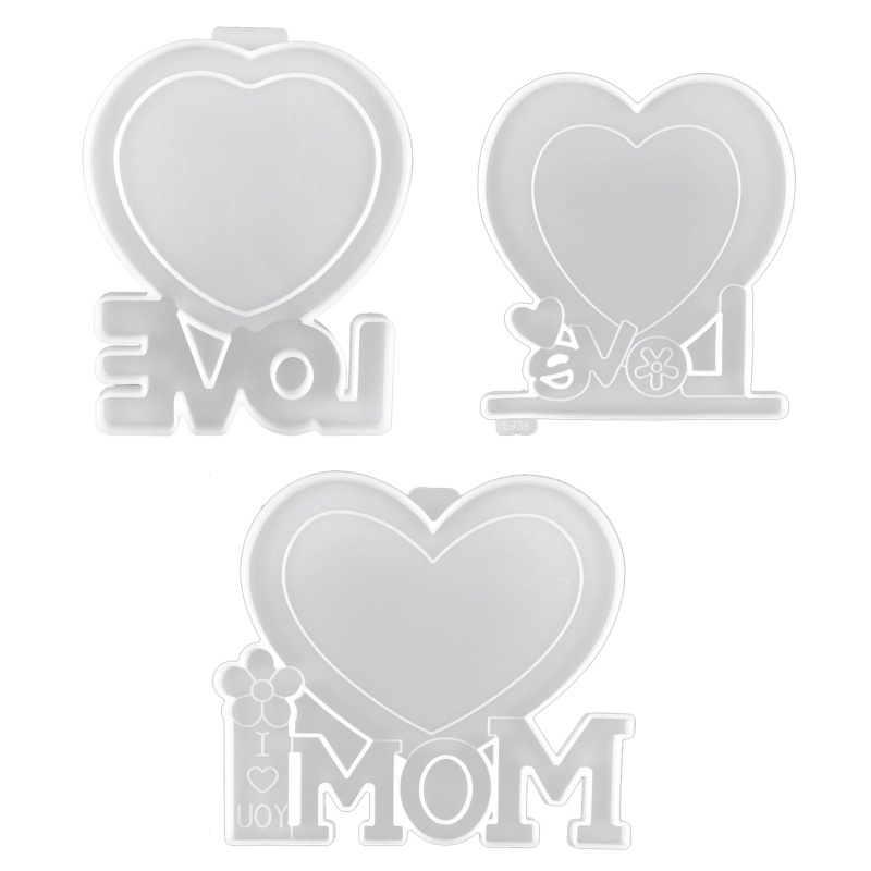 Khuôn Silicone Hình Trái Tim Làm Khung Ảnh Epoxy Resin Thủ Công DIY Trang Trí Nhà Cửa