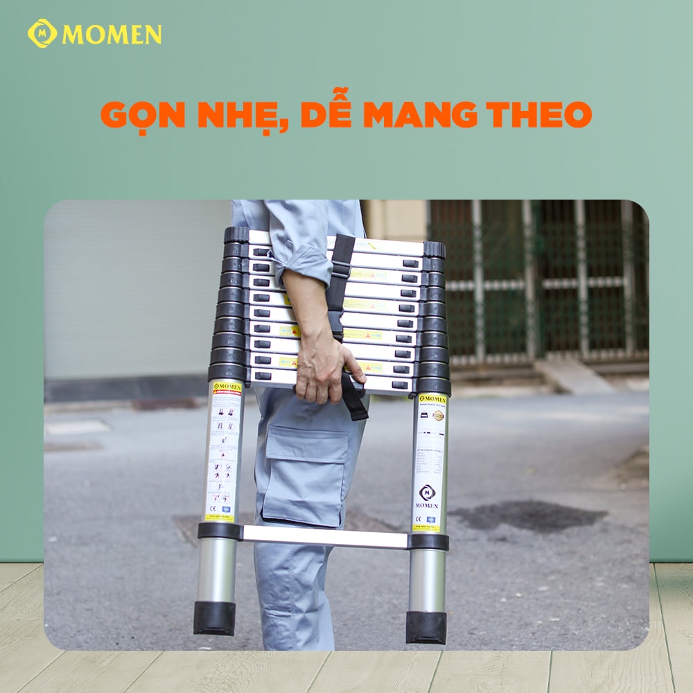 Thang Nhôm Rút Gọn Nhập Khẩu Đức MOMEN Chính Hãng - Đủ Mẫu Từ 3m2 Đến 5m MO320TND-A