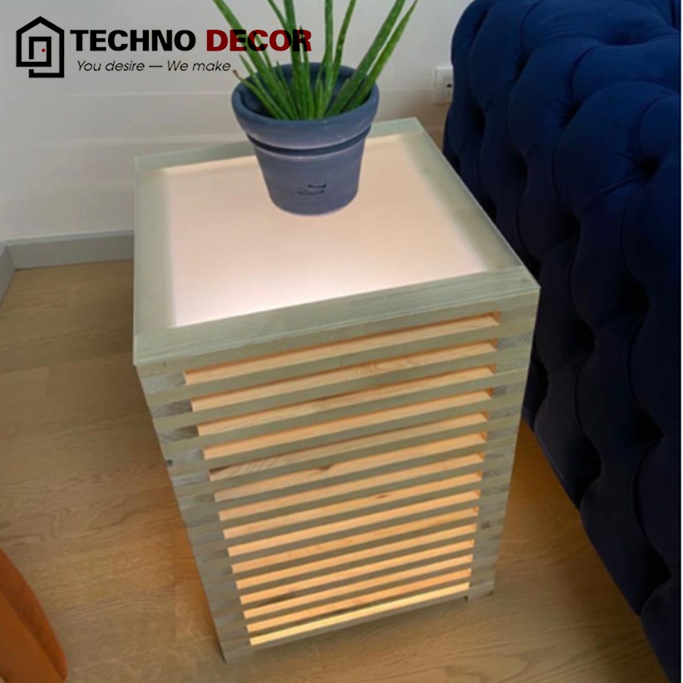 Bàn Gỗ Đom Đóm Bàn Gỗ Decor Phòng Khách Phòng Ngủ Phát Sáng TechnoDecor