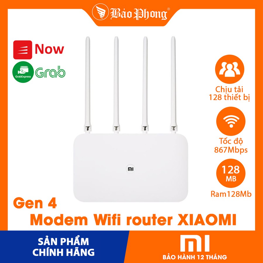 Modem Wifi router XIAOMI Gen 4 cho gia đình văn phòng 2 băng tần 4Ghz 5Ghz rẻ đẹp Bộ phát xuyên tường nhà xịn nhiều máy