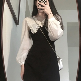 Váy phối tay voan dáng xòe tay bồng