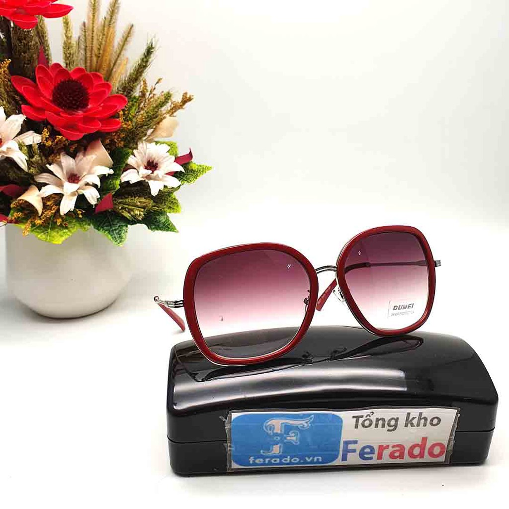 Mắt kính nữ thời trang chống UV 400 càng kim loại