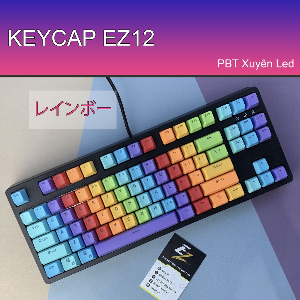 [Mã SKAMSALE03 giảm 10% đơn 200k] Keycap PBT Xuyên Led EZ-12