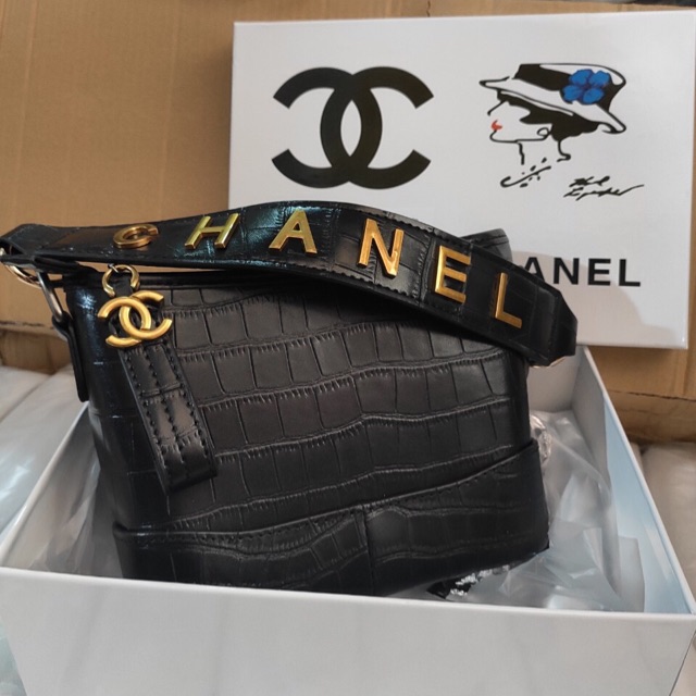 Hobo chanel da rắn phụ kiện vàng fullbox