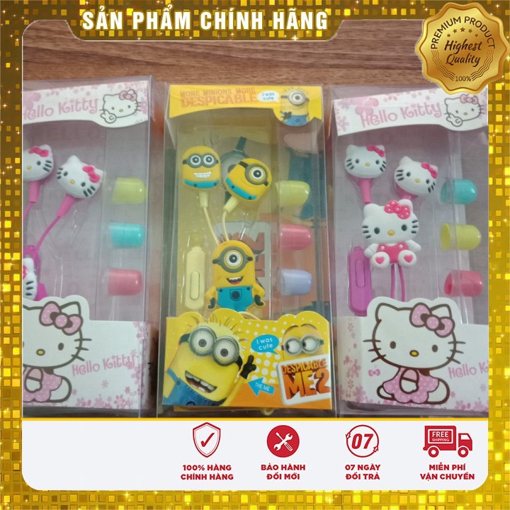 Tai nghe nhiều hình kute có 3 bộ núm silicon nhiều màu thay thế