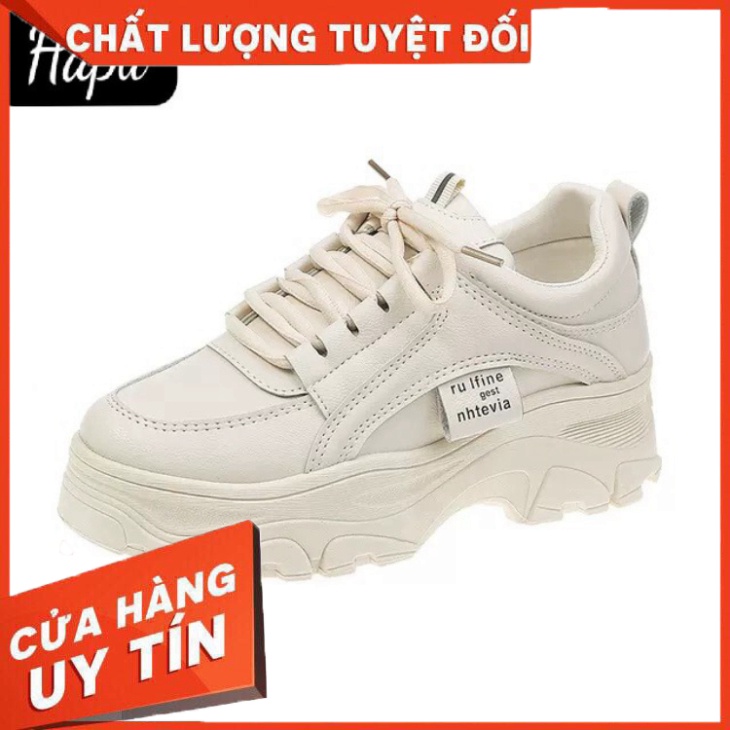 Giày sneakers nữ Rong Ye kiểu hàn quốc siêu Hot , mới nhất 2021 HAPU ( kem , trắng ) - Hàng nhập khẩu