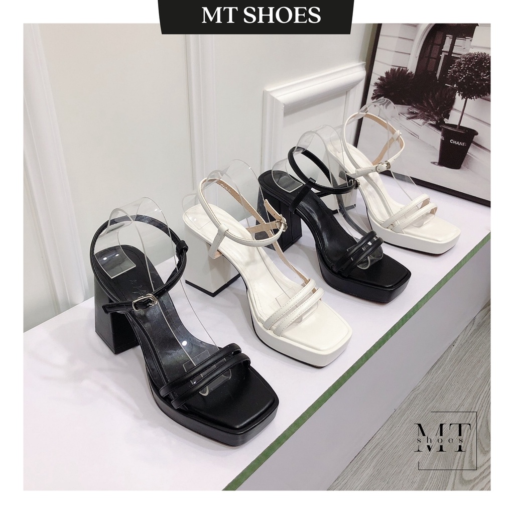 Sandal quai ngang 2 dây mảnh mũi đúp cao 9 phân mẫu mới kiểu dáng Hot Trend form chuẩn đẹp cực dễ mang