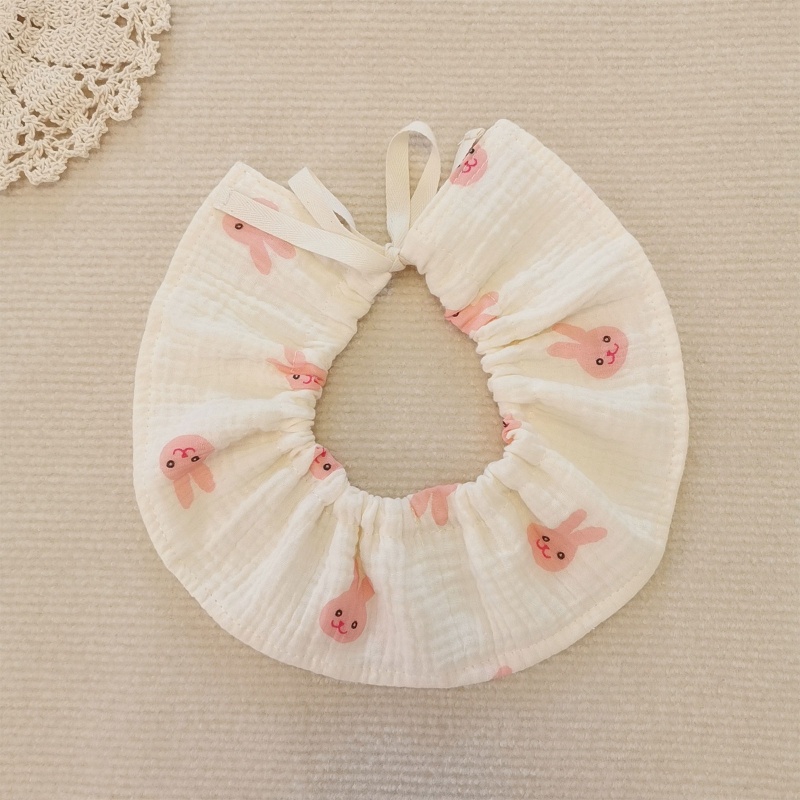 Yếm Ăn Cotton Mềm Mại Thoáng Khí In Họa Tiết Hoa Xinh Xắn Dành Cho Các Bé