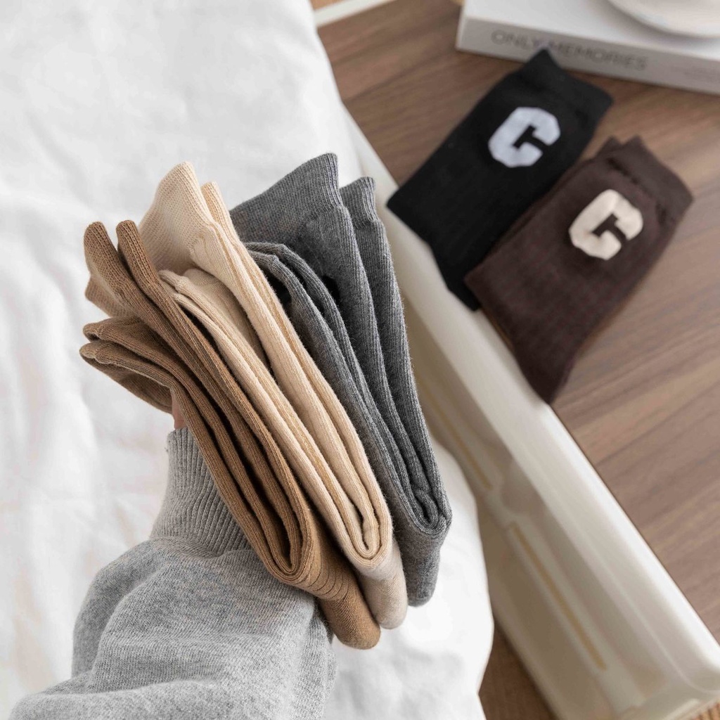 Vớ WAFNHA D368 cổ vừa phong cách thể thao thời trang đường phố dành cho nữ