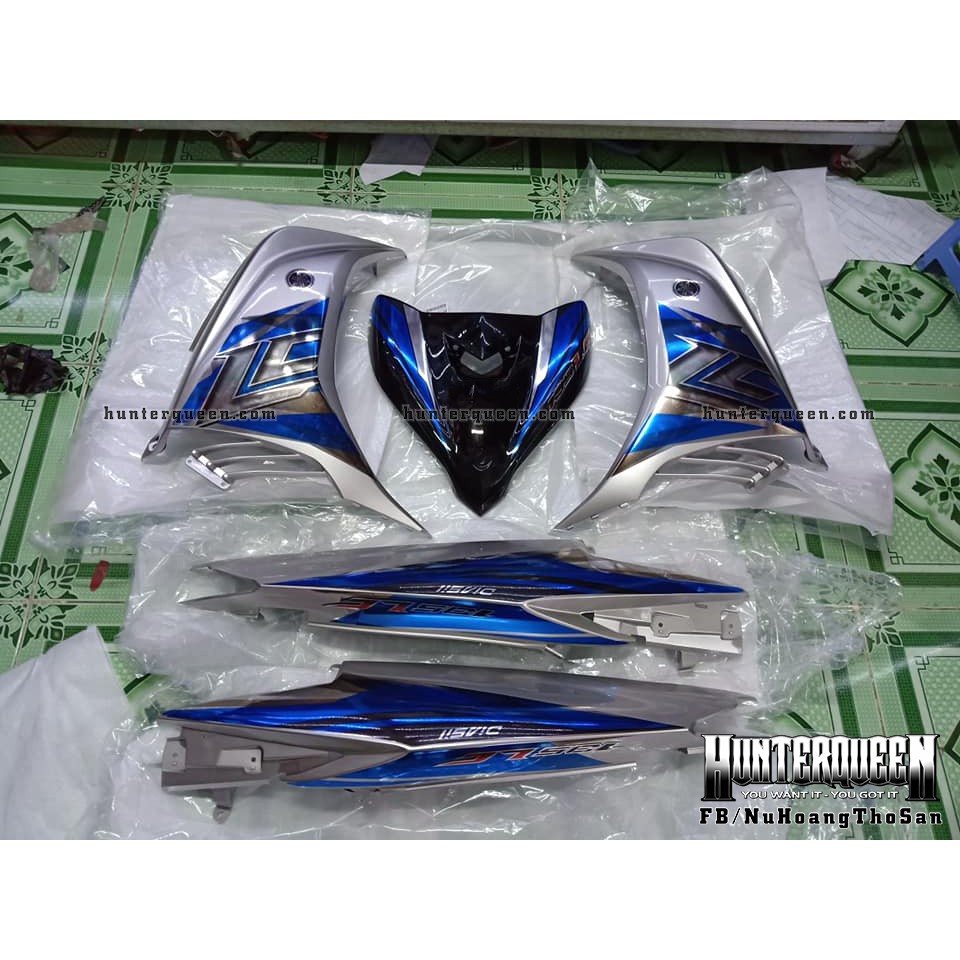 Tem rời Exciter 2011 - Chất liệu crom - LC 2017 bạc, mặt nạ đen - Tùy chỉnh theo yêu cầu