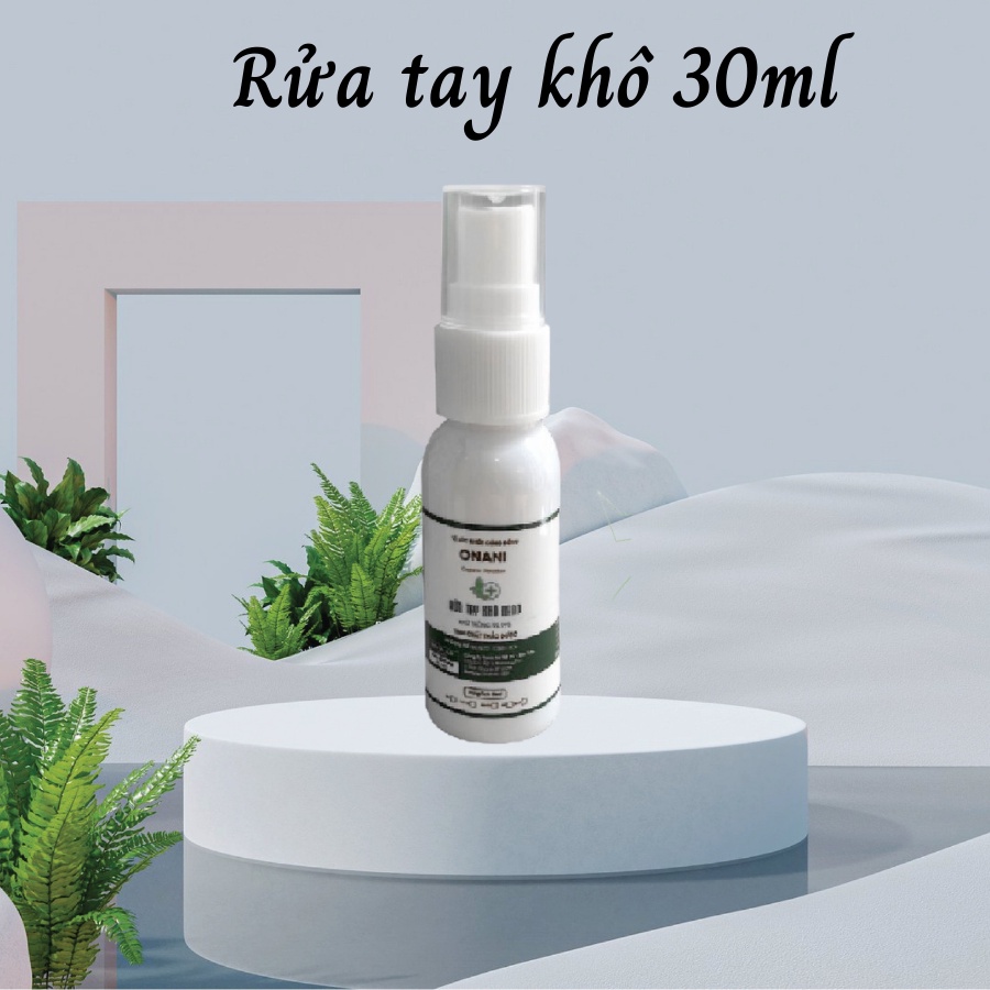 Xịt rửa tay khô kháng khuẩn tinh chất thảo dược, sát khuẩn 99.99% làm sạch dưỡng ẩm da tối đa Onani - Đa dạng dung tích