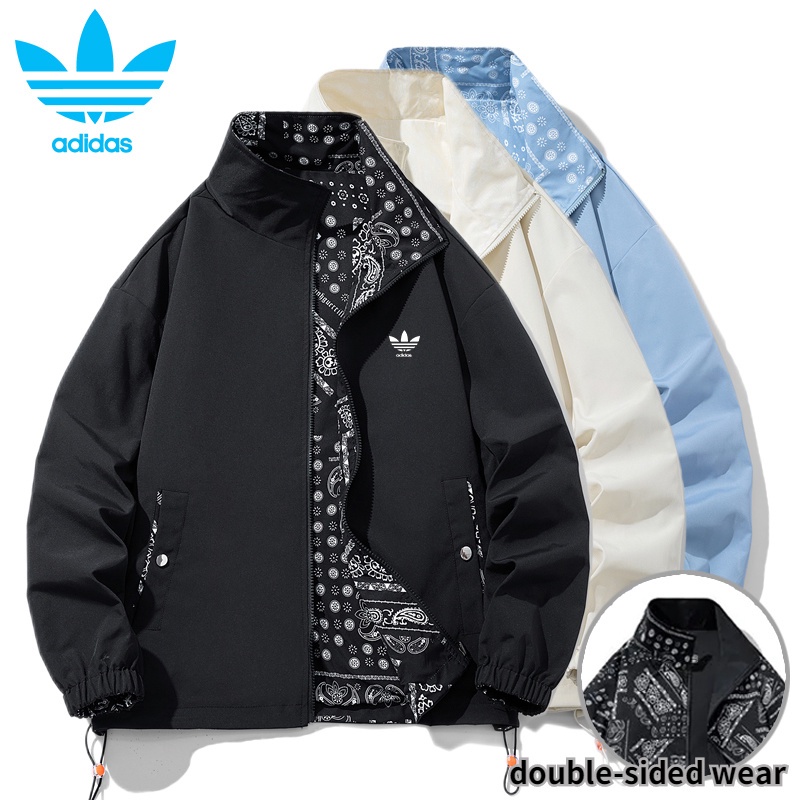 [Mặc Hai Mặt] Áo Khoác Bomber Hai Mặt Cổ Đứng Dáng Rộng Phong Cách Thể Thao Thời Trang Xuân Thu Chất Lượng Cao Giản Dị