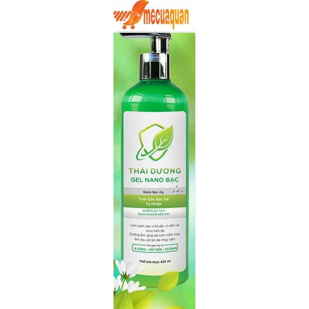 Gel rửa tay khô Thái Dương Nano Bạc tinh dầu bạc hà tự nhiên 625ml