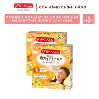 Combo MegRhythm 2 Hộp Mặt Nạ Xông Hơi Mắt Hương Cam Yuzu 5 Miếng/ Hộp