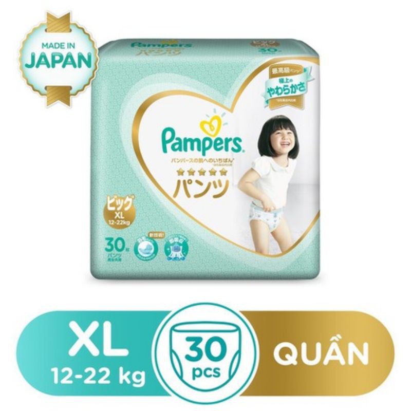 (THANH LÝ) Tả quần pamper Nội địa Nhật XL30 (12-22Kg). Bao bì không đẹp