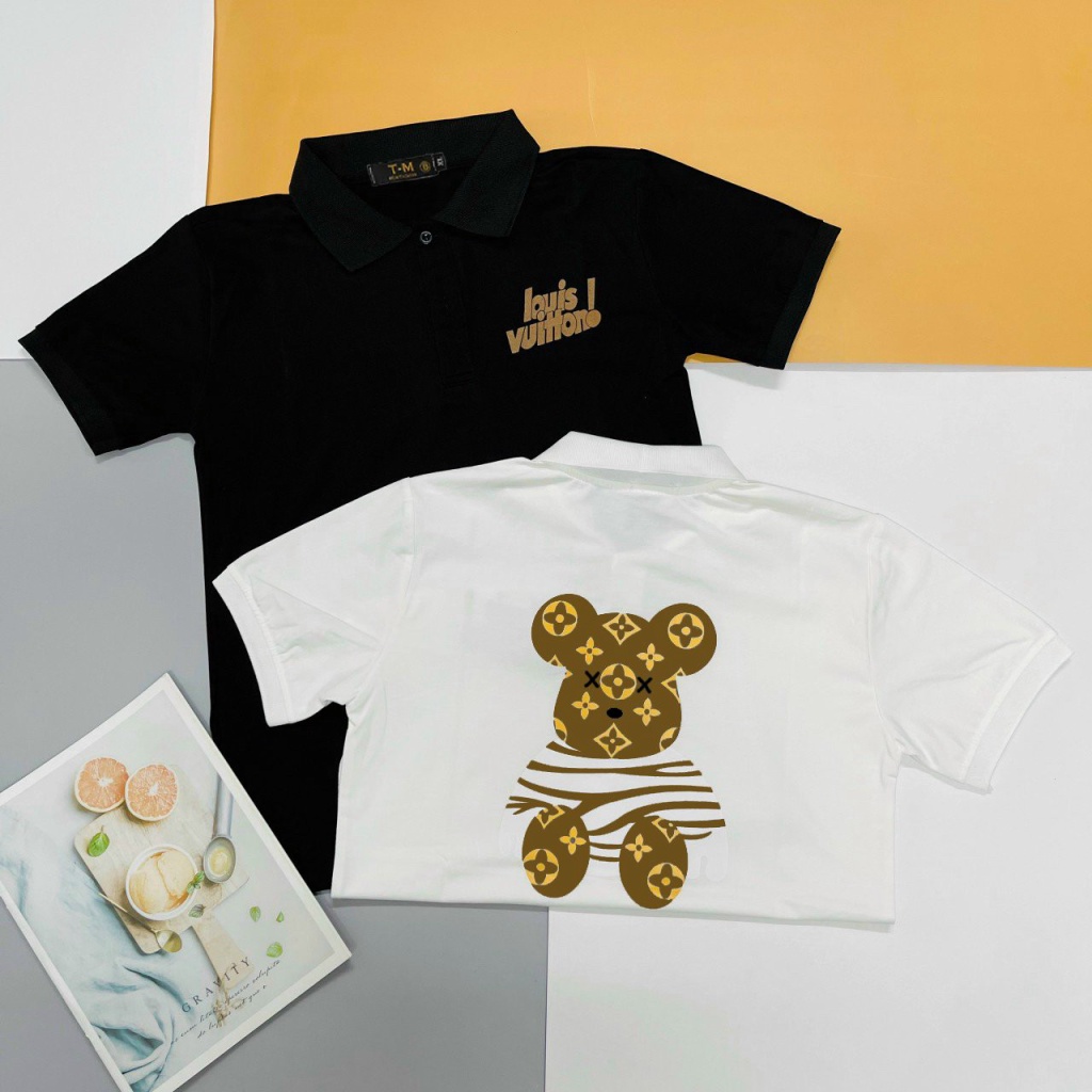 Áo Thun Nam Cổ Trụ Chất Cotton In Hình Gấu Teddy Mặc Mát Dễ Phối Đồ Đi Chơi [NEW UNISEX]