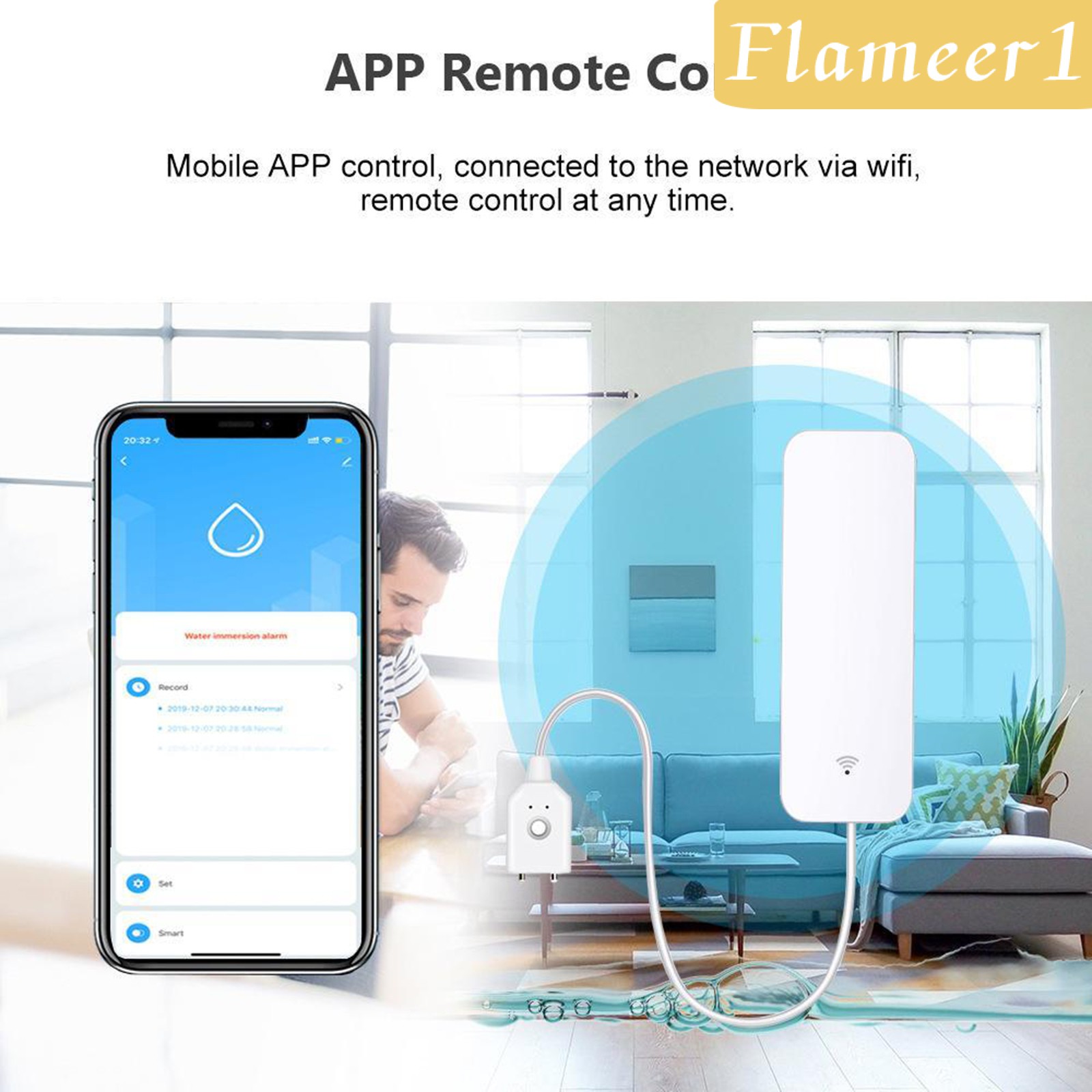 Cảm Biến Rò Rỉ Nước Chống Rò Rỉ Wifi Flameer1