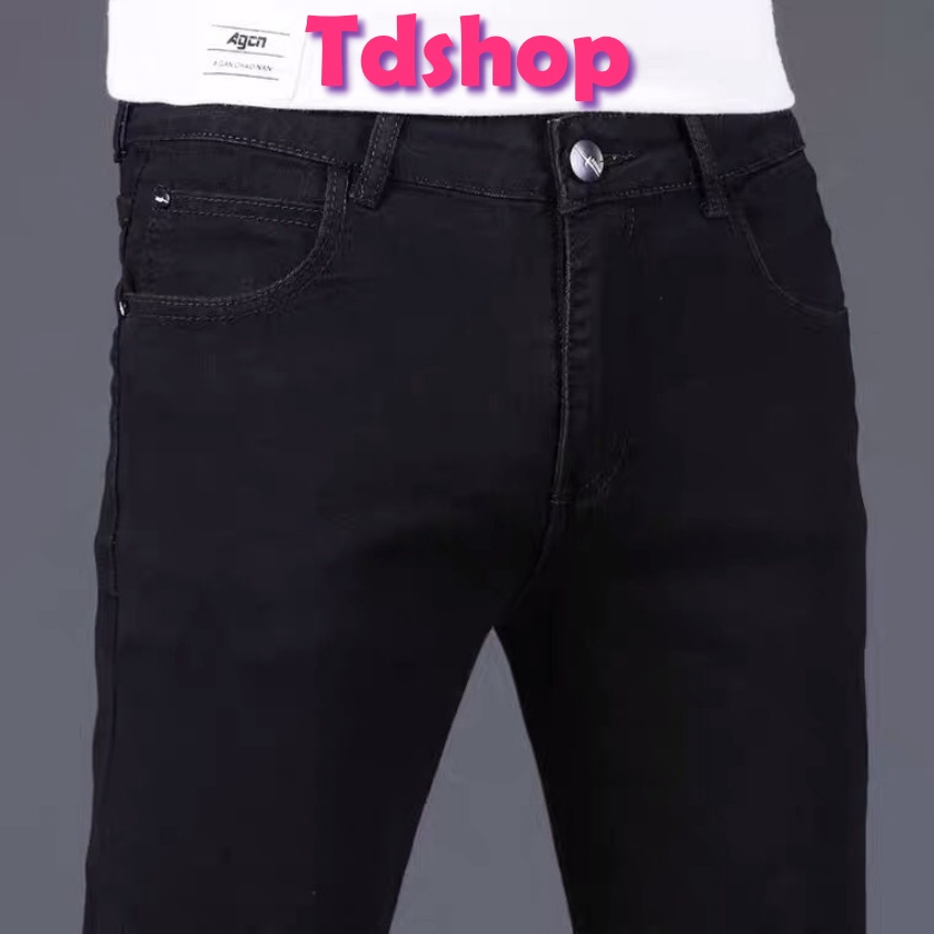 Quần Jeans Skinny màu đen trơn MIAA, Chất Liệu Jean Co Giãn 4 Chiều Cao Cấp QN 03