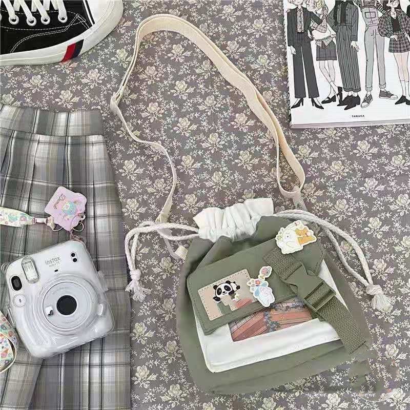 Túi Đeo Vai Nữ Vải Bố Hình Trái Tim Dễ Thương Mse1