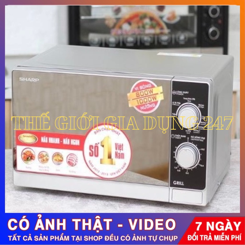 Lò Vi Sóng Sharp Có Nướng R-G223VN-SM 1000W – Chính Hãng Phân Phối – Bảo Hành 12 Tháng