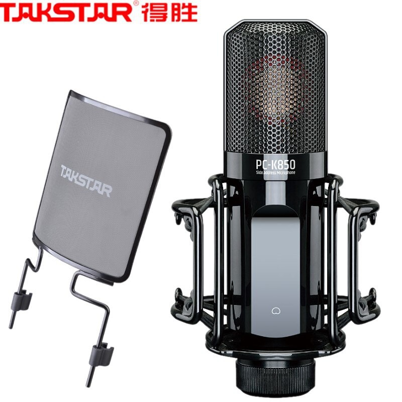 Trọn bộ thu âm Soundcard Icon Upod Pro- Mic Takstar PC-K850 kèm dây live MA2, kẹp mic, màng lọc âm tặng tai nghe