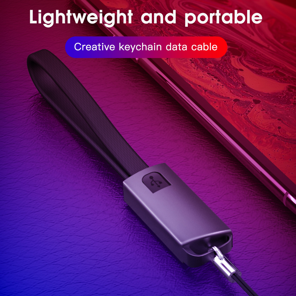 Cáp sạc nhanh đồng bộ hóa dữ liệu Micro USB mini có móc khóa thích hợp cho iPhone Android