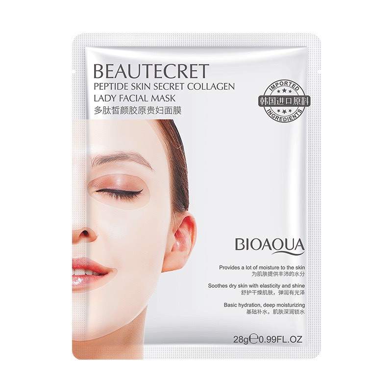 Mặt nạ collagen thạch thủy tinh Bioaqua trắng da, căng bóng, mịn màng mask nội địa - Sarah Beaute MP15