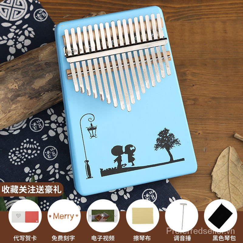 Thumb Piano Kalimba17Sound Beginner Student Five Finger Piano21Music Veneer Portable Musical Instrument Finger Piano Ancient Style MCEA