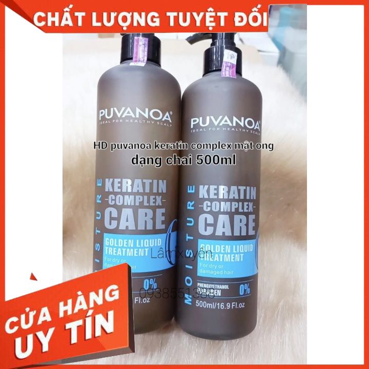 Men sống keratin puvanoa mật ong chai 500ml  FREESHIP  cung cấp dưỡng chất Collagen làm dài đanh tóc bóng mượt mềm mại