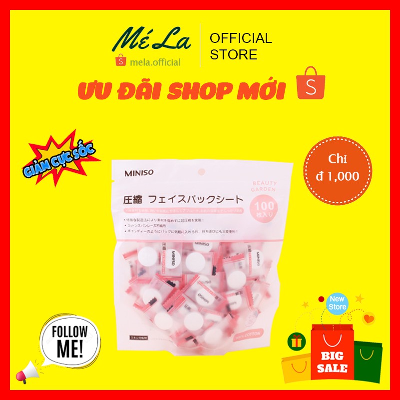 [ Lẻ 1 cái ] Mặt nạ giấy nén Miniso Nhât Bản
